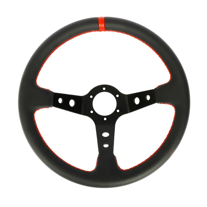 Volante Driftshop Pelle Nera 90 mm Dettagli Rossi