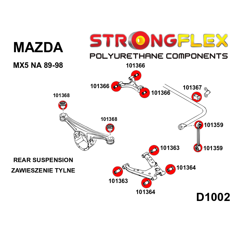 Strongflex Gommini Silent Block Street MX-5 NA
