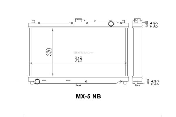 Radiatore Skidnation In Alluminio 50mm MX-5 NB