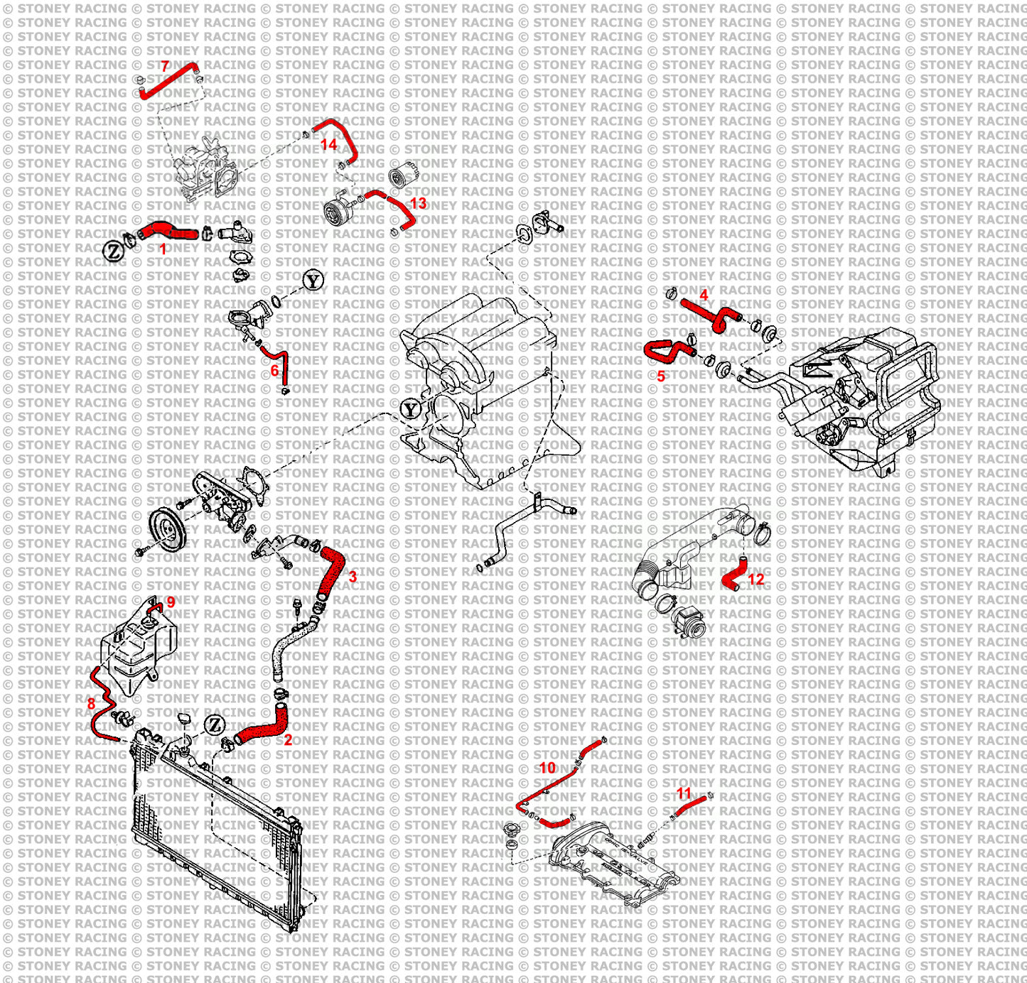 Tubi Silicone Stoney Racing MX-5 NA 1.8