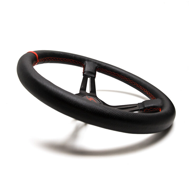 Volante Driftshop Pelle Perforata 70 mm Dettagli Rossi