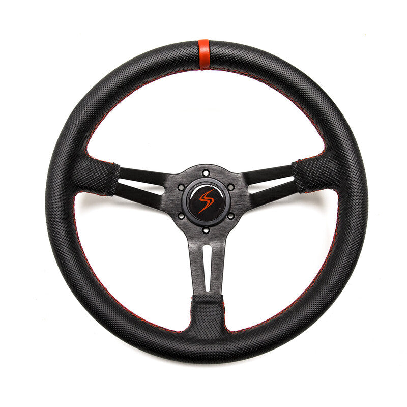 Volante Driftshop Pelle Perforata 70 mm Dettagli Rossi