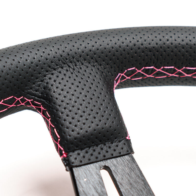 Volante Driftshop Pelle Perforata 70 mm Dettagli Rosa