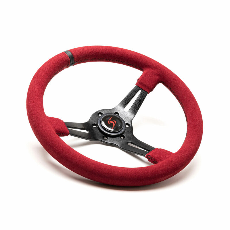 Volante Driftshop Pelle Scamosciata 70 mm Rosso