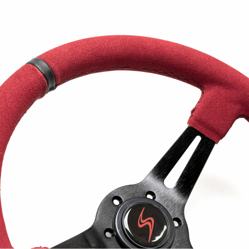 Volante Driftshop Pelle Scamosciata 70 mm Rosso