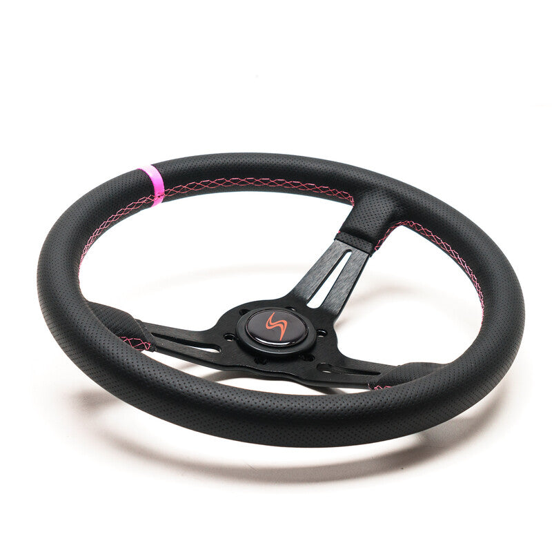 Volante Driftshop Pelle Perforata 70 mm Dettagli Rosa