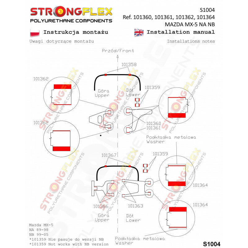 Strongflex Gommini Silent Block Sport MX-5 NA