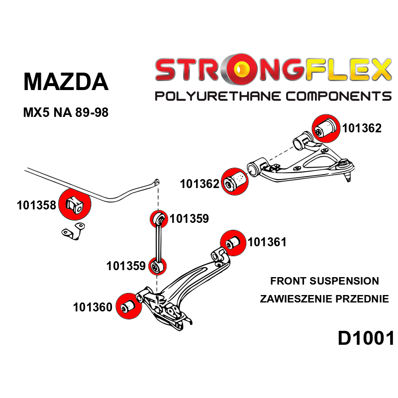 Strongflex Gommini Silent Block Sport MX-5 NA