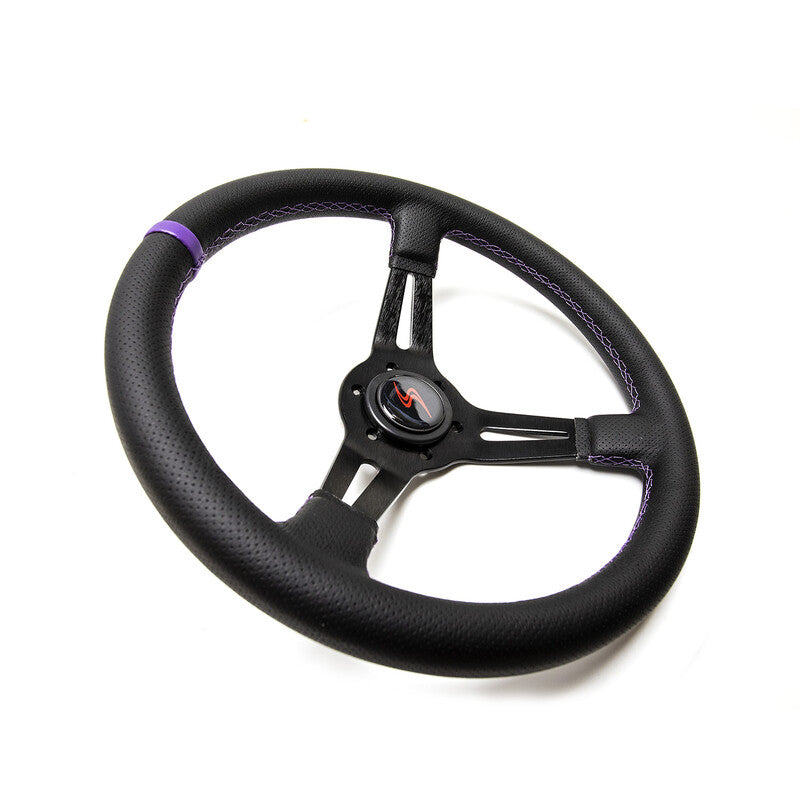 Volante Driftshop Pelle Perforata 70 mm Dettagli Viola