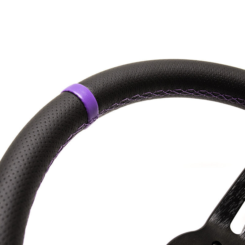 Volante Driftshop Pelle Perforata 70 mm Dettagli Viola